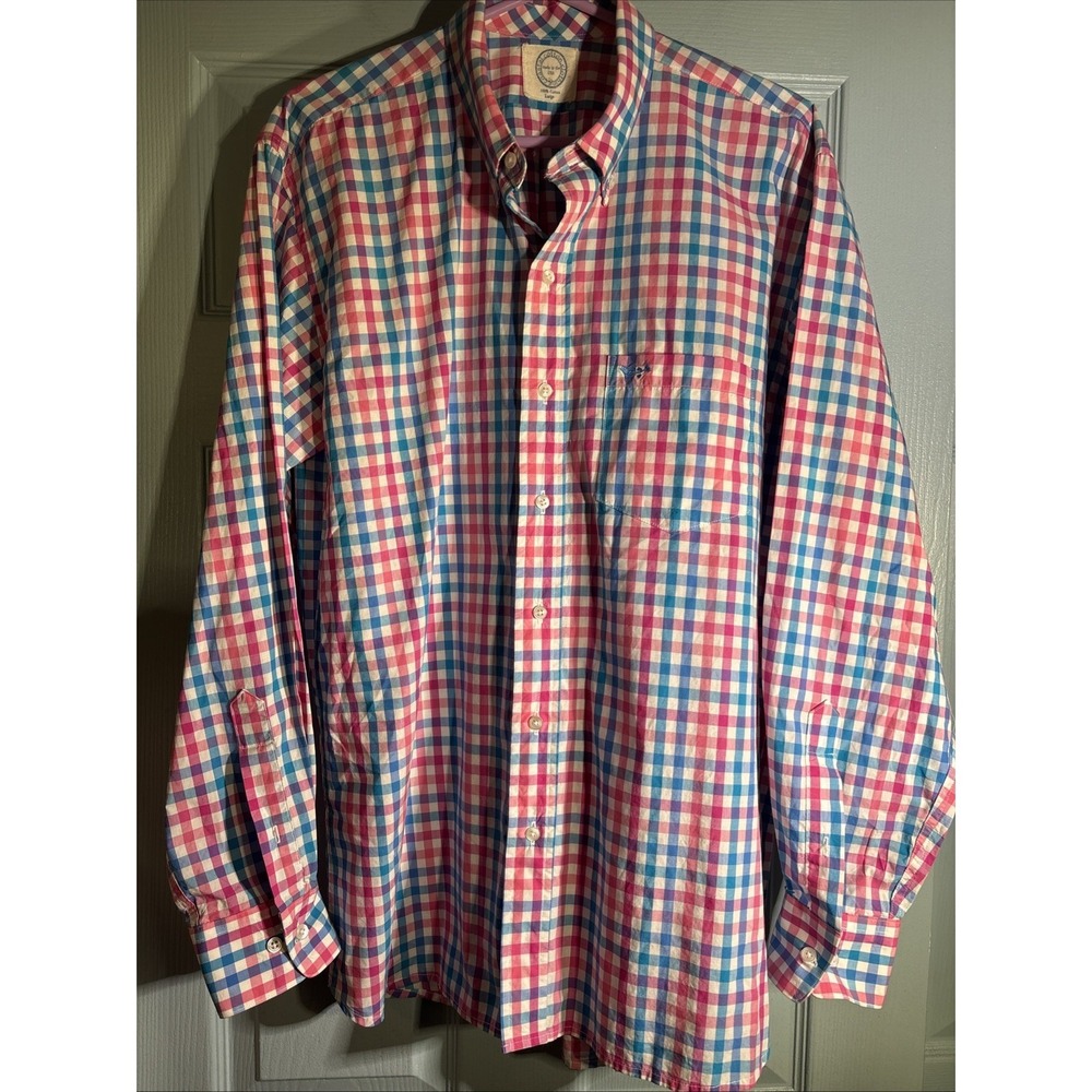 Coastal Cotton Clothiers 100% Cotton Men's Plaid Large Button Up Shirt
